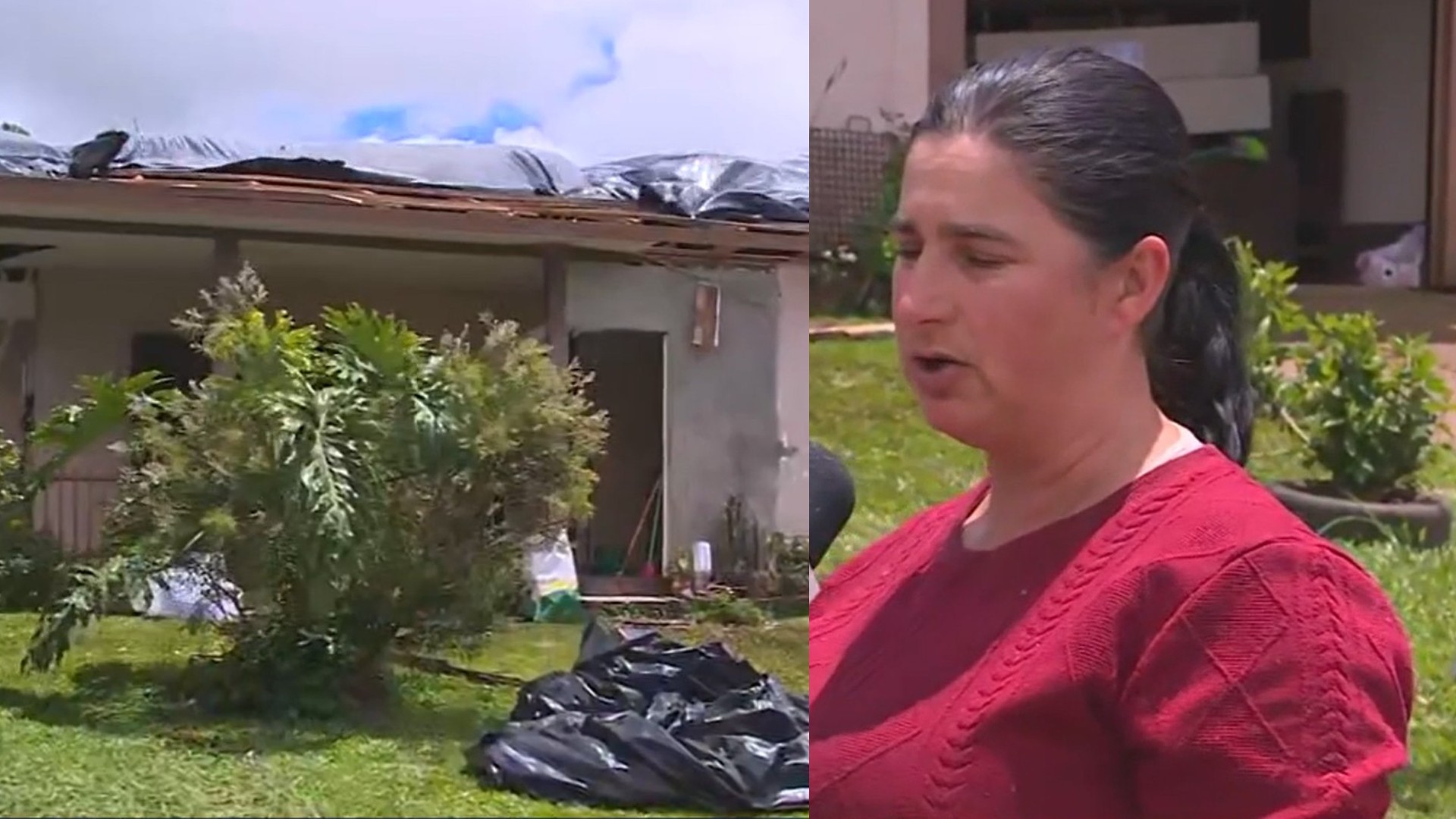 'Quando entrei, não tinha telhado, não tinha mais nada', conta moradora que teve casa atingida por tornado em SC