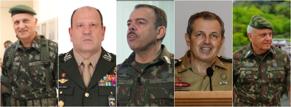 Montagem de fotos com André Luis Novaes, Guido Amin Naves, Richard Nunes, Tomás Miguel Miné Ribeiro Paiva e Valério Stumpf. — Foto: Reprodução/Exército