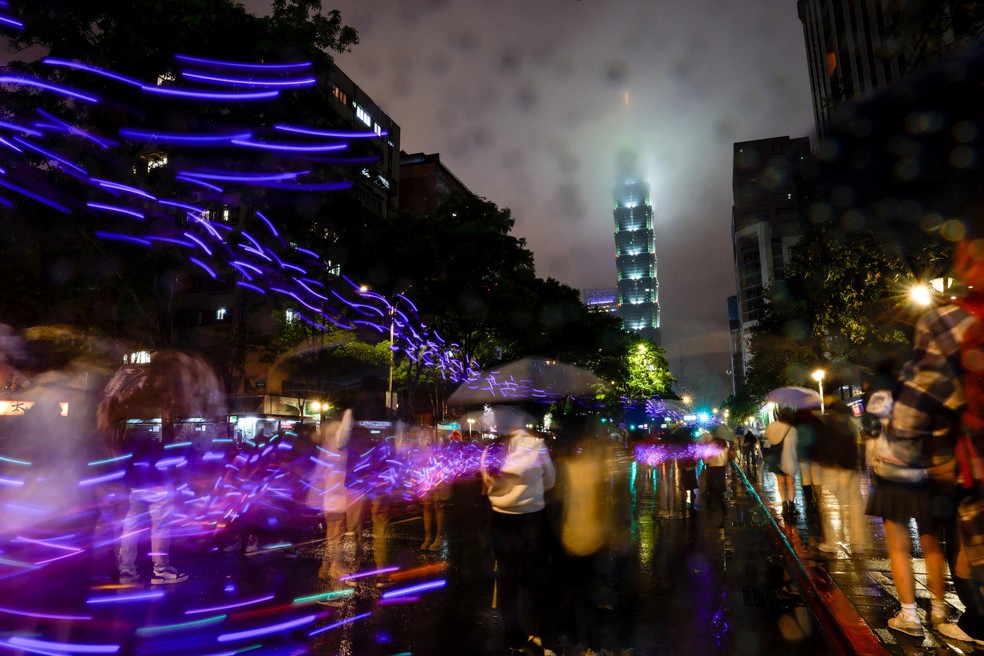 A virada do ano em Taiwan — Foto: REUTERS/Ann Wang