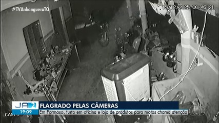 Câmeras flagram furto em oficina de Formoso do Araguaia