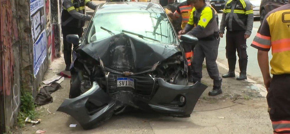 Acidente na capital paulista — Foto: Reprodução/TV Globo