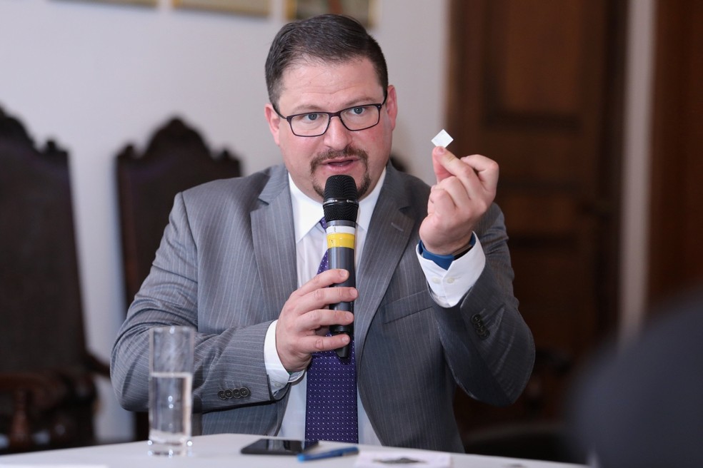 Cristiano Amon, CEO da Qualcomm, anuncia fábrica de chips em Campinas — Foto: Marcelo Brandt/g1