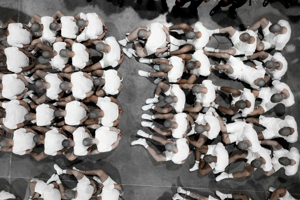 Prisão de El Salvador — Foto: Secretaria de Prensa de la Presidencia/Handout via REUTERS