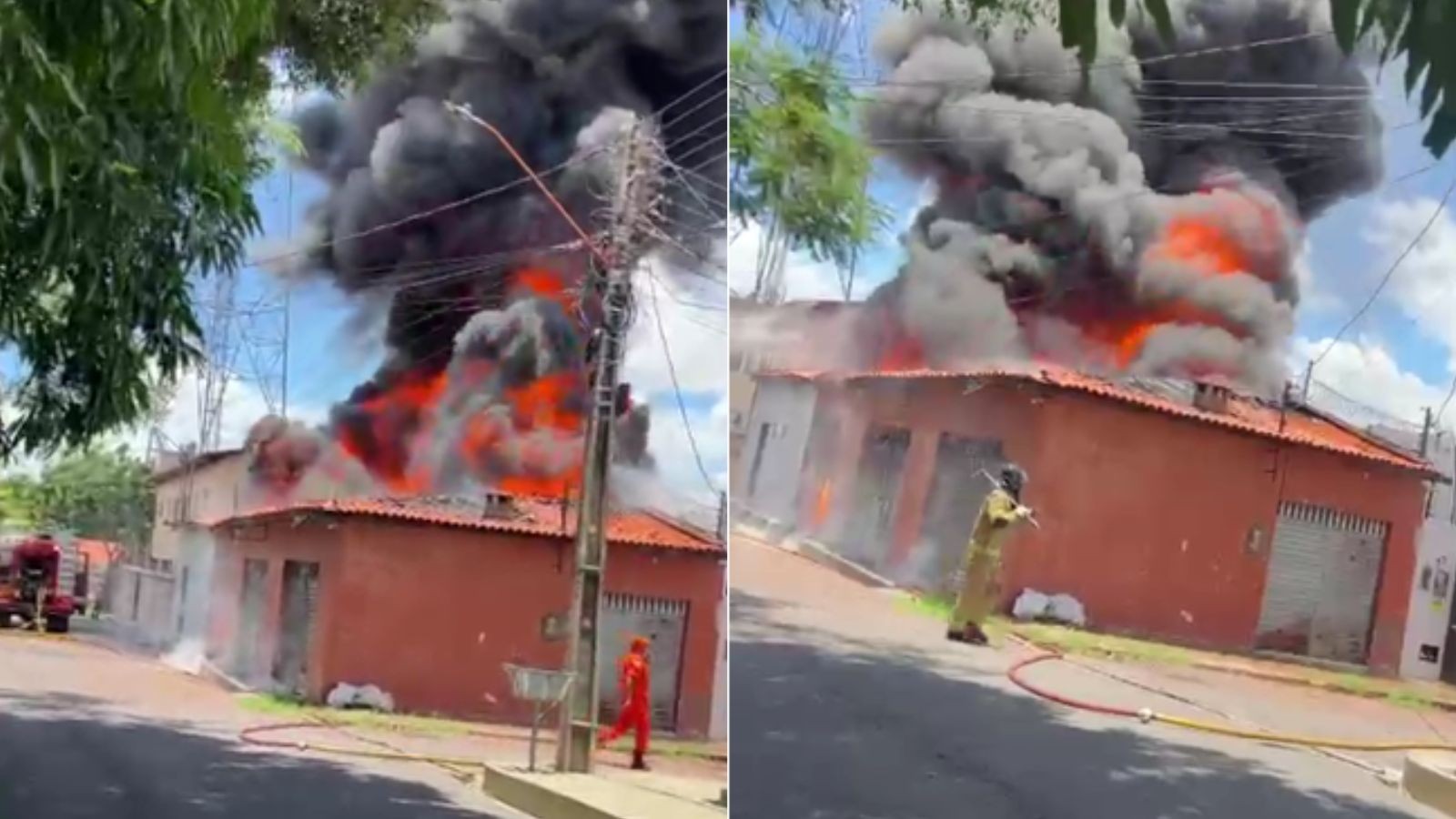 Incêndio de grandes proporções atinge depósito no Saci