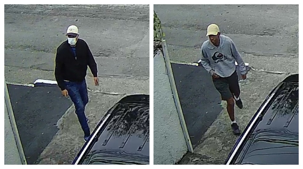 Homens armados sequestram vítima em salão de beleza, na Zona Sul de São Paulo. — Foto: Montagem/g1/Reprodução