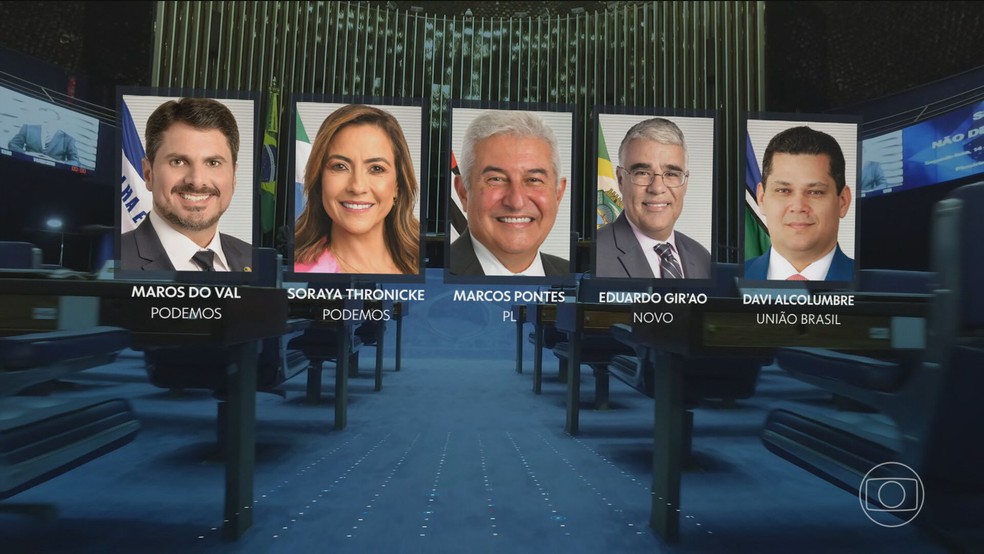 No Senado, são cinco candidatos — Foto: Reprodução/TV Globo