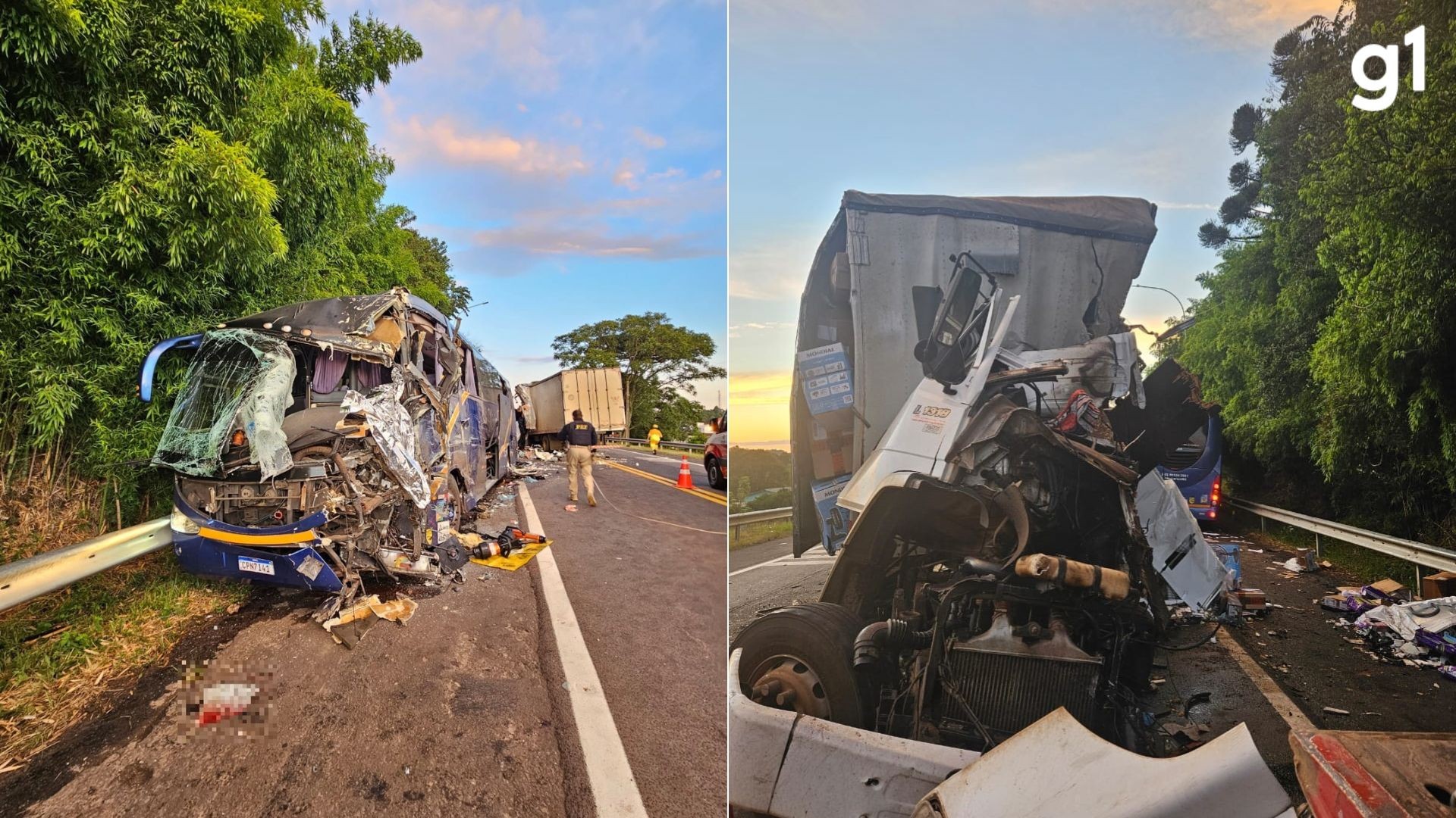 Motorista de ônibus com 40 passageiros morre em acidente de trânsito em São José do Herval; há feridos