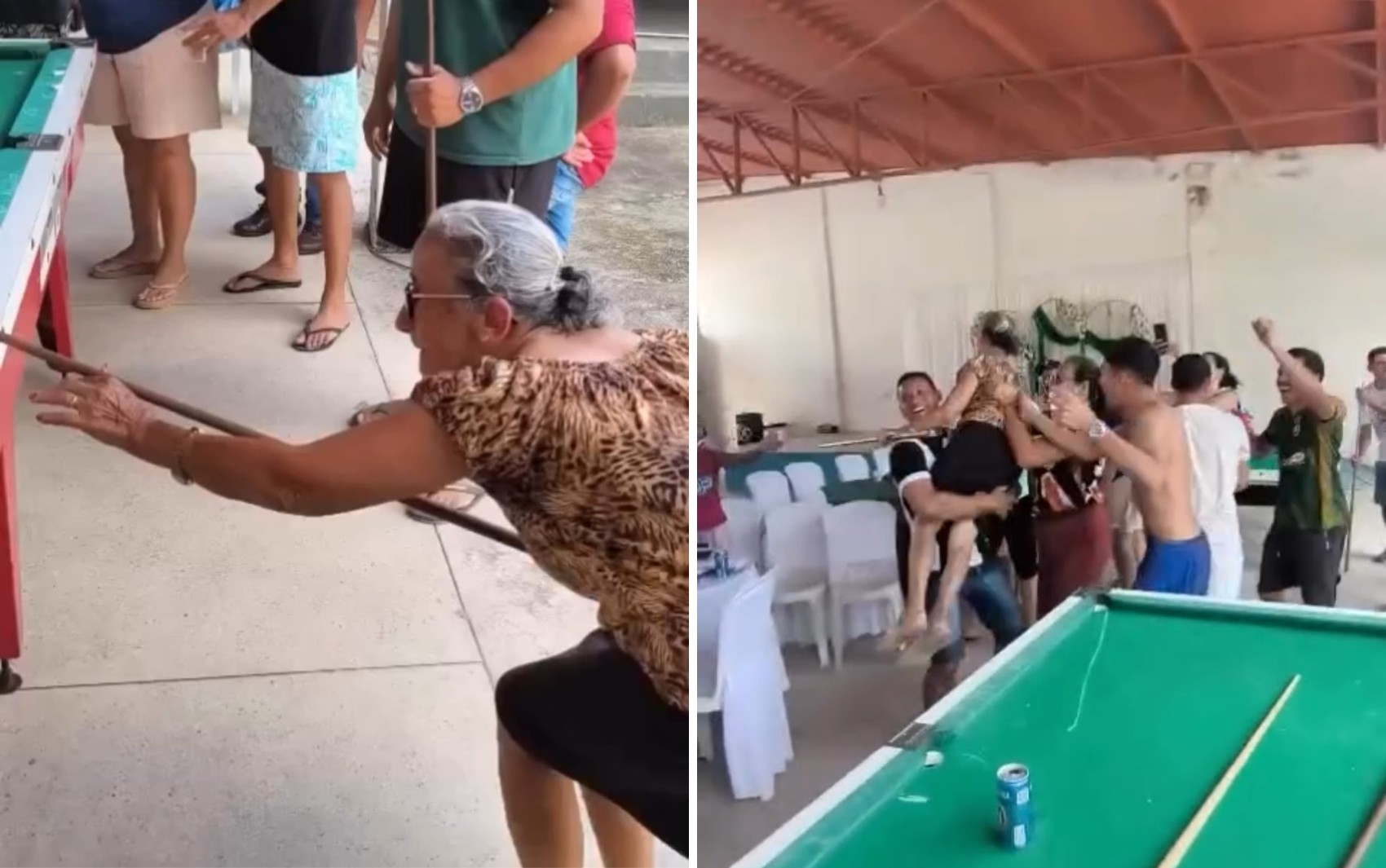 Vovó da sinuca impressiona com jogadas ao vencer filhos e netos em disputa: ‘Essa tem o dom’ 