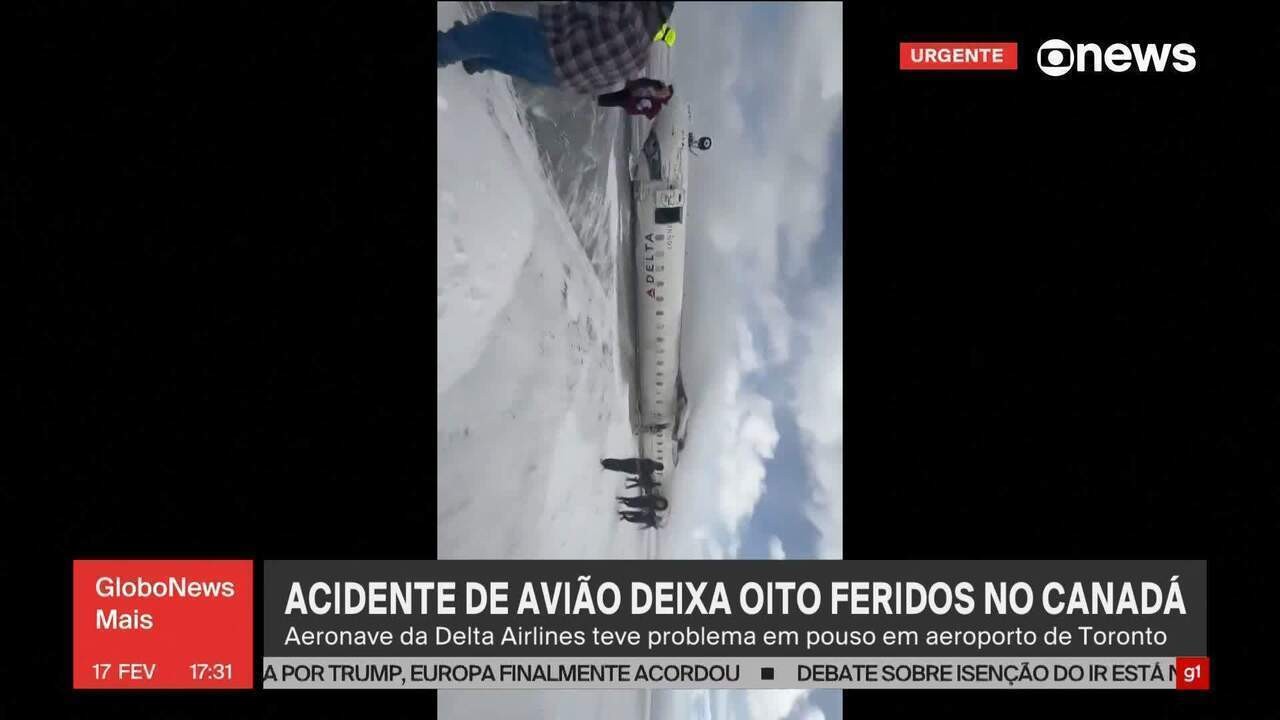 Avião da Delta sofre acidente e capota durante pouso em Toronto, no Canadá; veja FOTOS e VÍDEOS