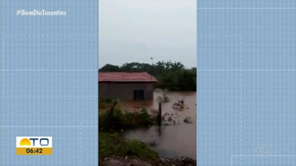 Temporal deixa casas e estradas alagadas no interior do Tocantins; veja