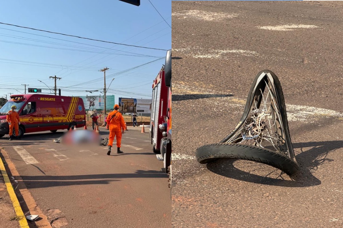 Mulher em bicicleta elétrica morre atropelada por caminhão em MS
