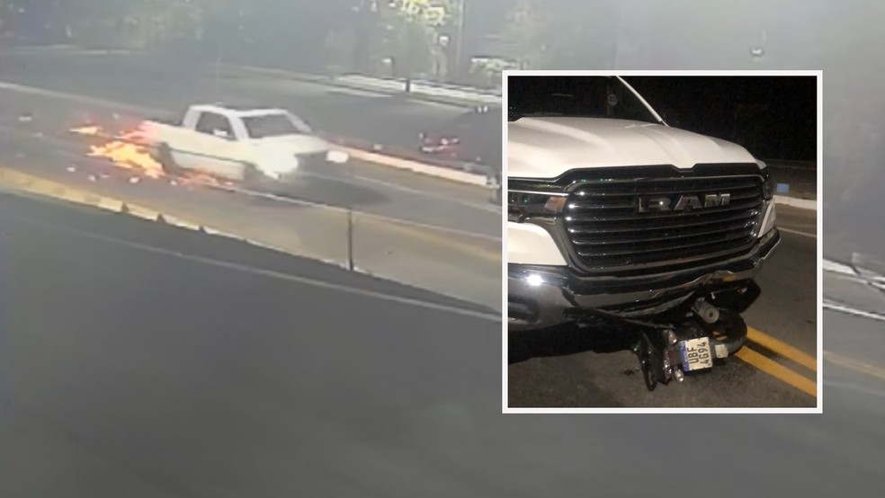 Motociclista morre após ser atropelado por caminhonete no Crato — Foto: Reprodução