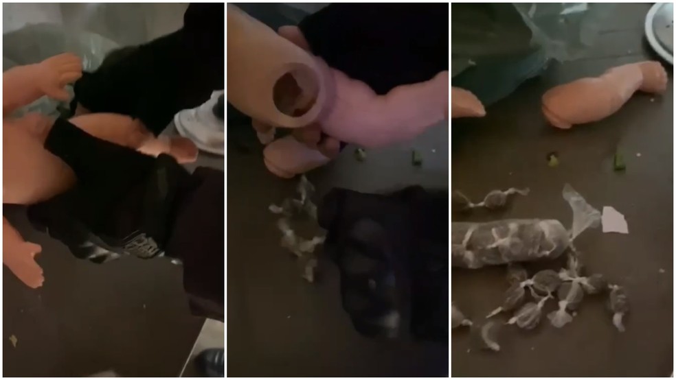Policiais prendem dois homens com boneca recheada de droga no Ceará — Foto: PMCE/Divulgação