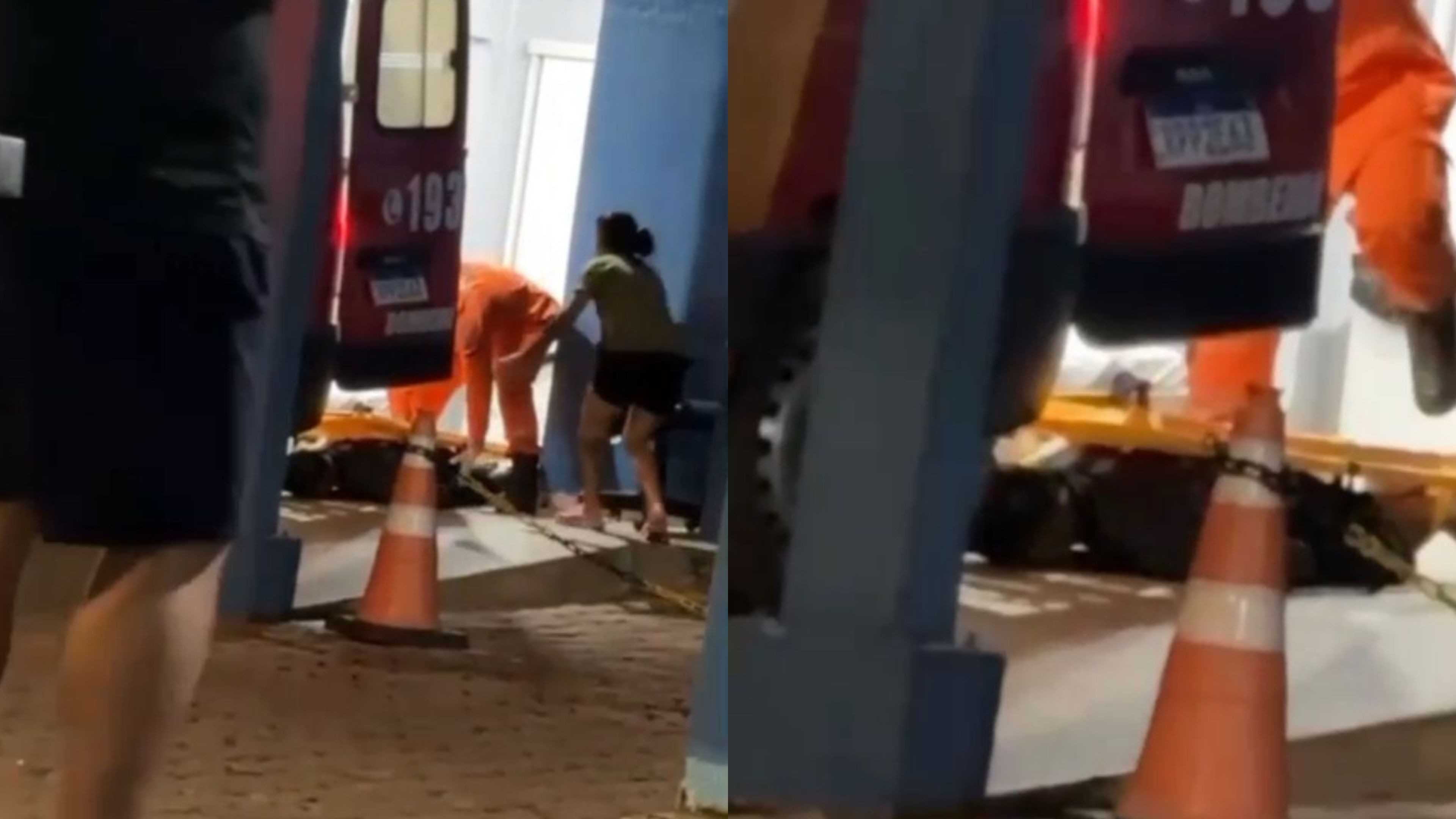 VÍDEO: Bombeiros deixam vítima de acidente cair no chão em Porto Velho