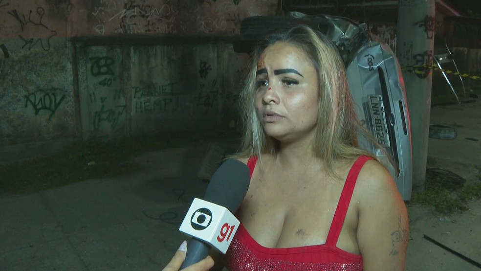Maria José estava no carro de passeio atingido durante acidente — Foto: Reprodução/TV Globo