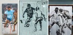 Dribles em chapas metálicas e gols em telhas de zinco: artista sorocabano transforma momentos do futebol em grafites — Foto: Reprodução/golgraffiti