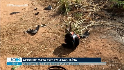 Acidente de moto mata três pessoas em Araguaína; veja flagrante da batida