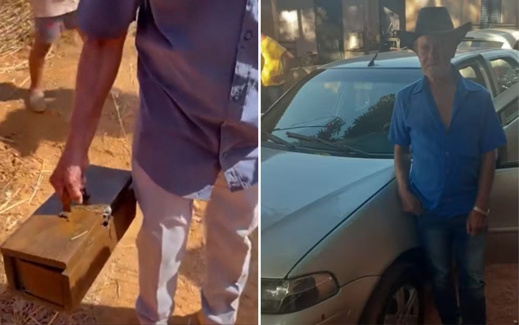 Carro roubado achado em lago é retirado, e dono fica feliz ao recuperar caixa de ferramentas que estava no veículo