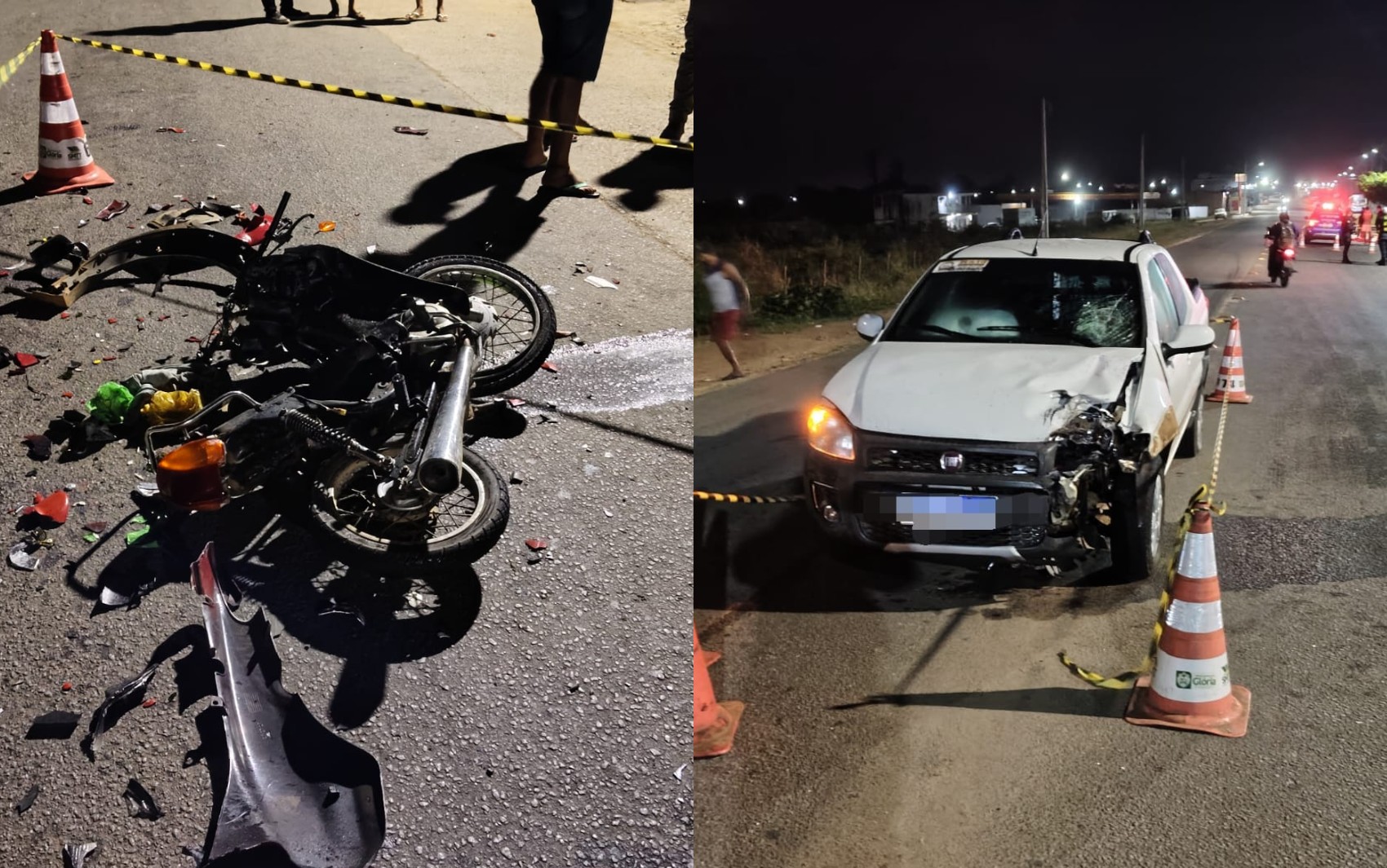Motociclista morre após acidente envolvendo caminhonete em Nossa Senhora da Glória