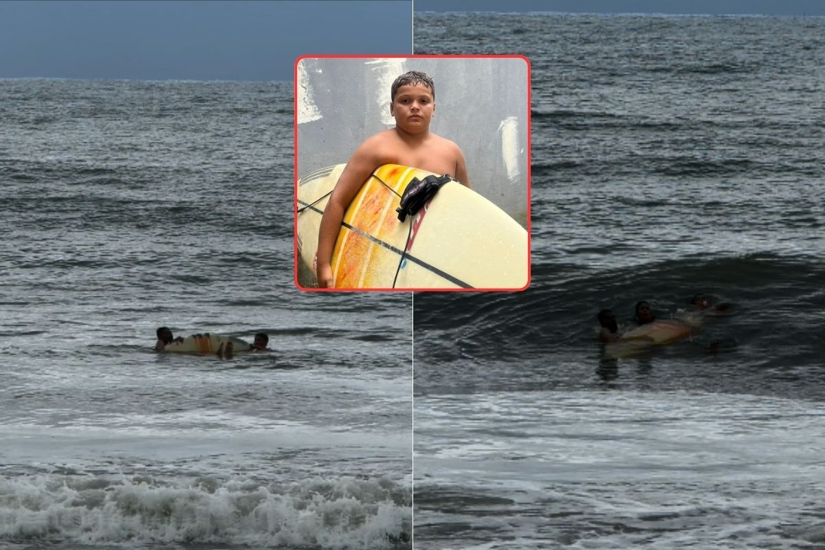 Surfista de 10 anos resgata turistas em situação de afogamento no litoral de SP; VÍDEO
