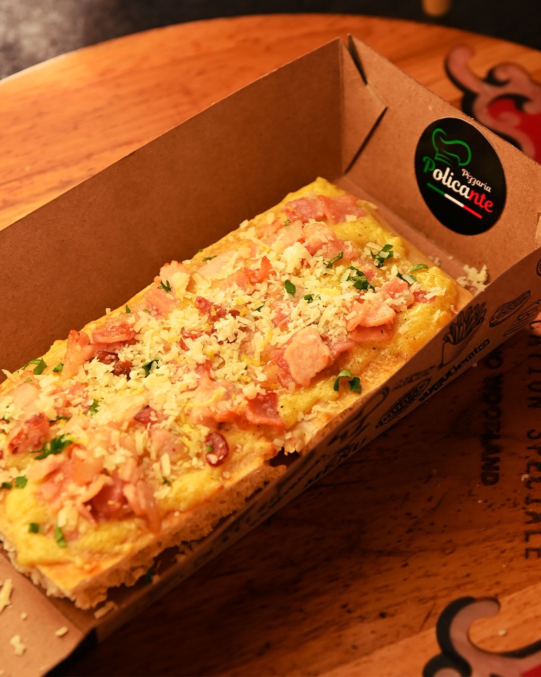 PIZZA POLICANTE: La Carbonara Romana (Pizzas) — Foto: Divulgação/JF Sabor