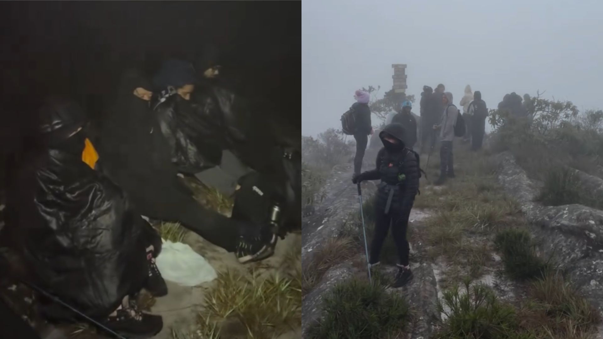 Trilheiros ficam 'presos' por duas horas em montanha de Minas devido a neblina e frio