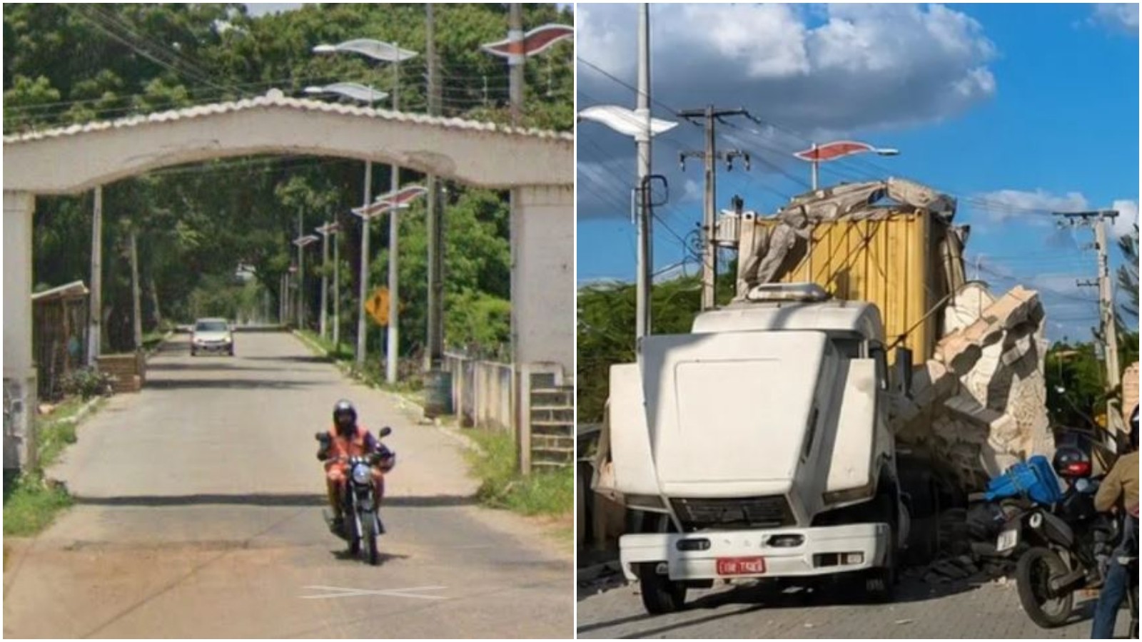 Caminhão destrói arco histórico de acesso ao Açude Cedro, no Ceará; vídeo
