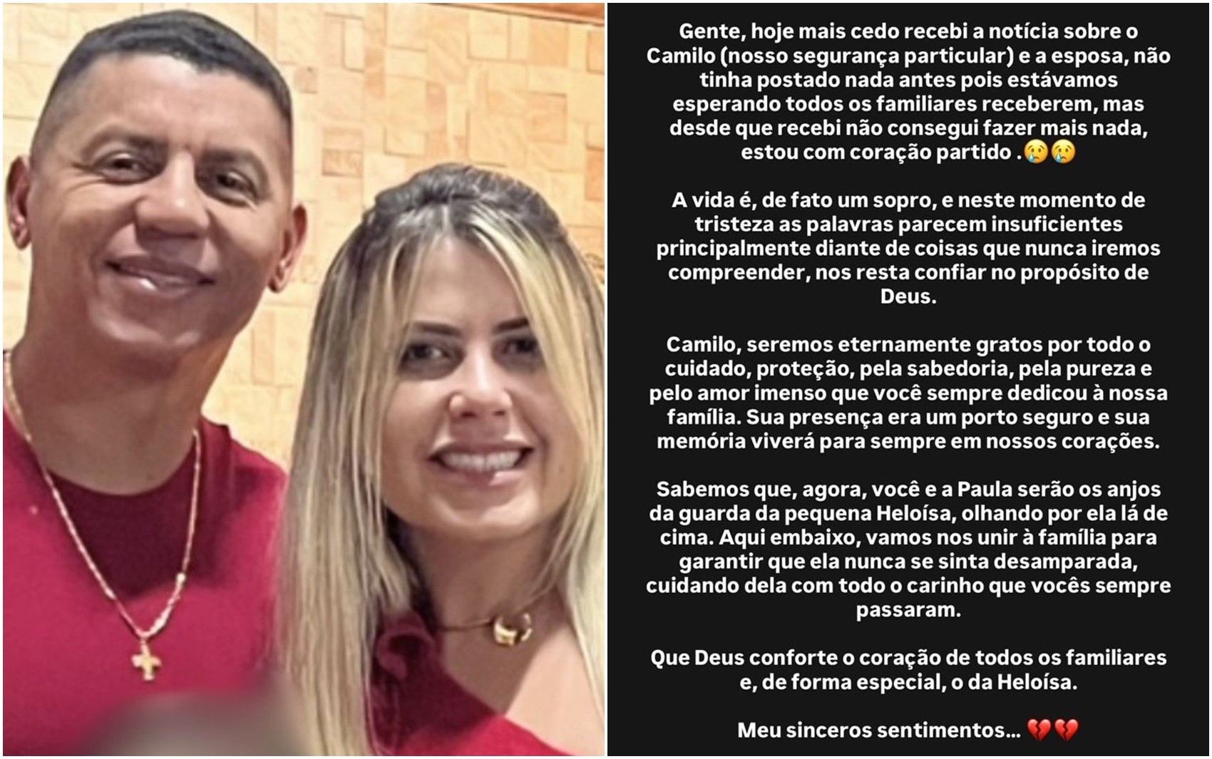 Virgínia lamenta morte de segurança e esposa em acidente