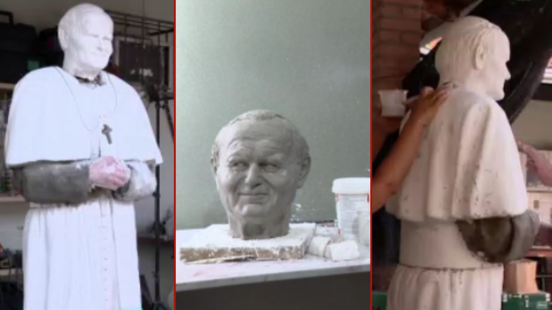 Escultura em tamanho real do papa São João Paulo II é inaugurada em Cuiabá