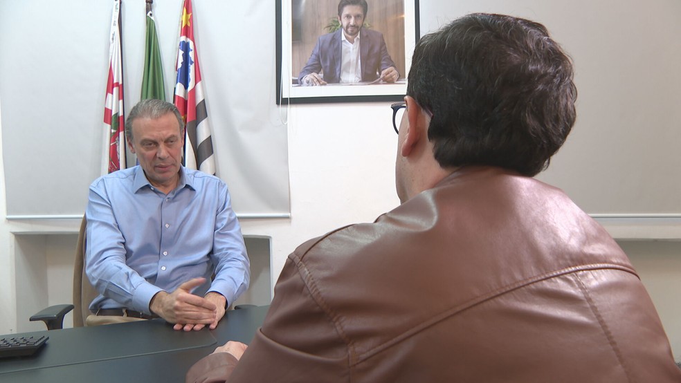 Luiz Carlos Smith Pepe em conversa com o repórter Walace Lara, da TV Globo. — Foto: Reprodução/TV Globo