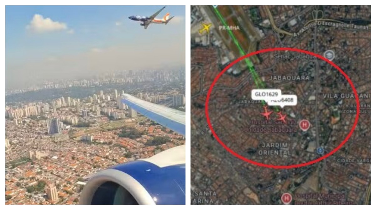 Aeronaves no Aeroporto de Congonhas em cenário de alta densidade de tráfego aéreo.