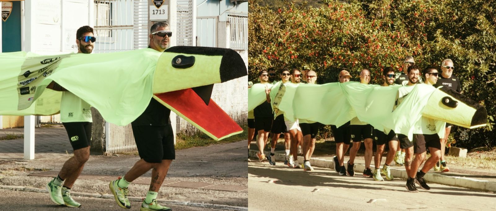Uma fantasia, 26 atletas: corredores  homenageiam criatura folclórica de SC  e abrem mão do 'pace' na São Silvestre