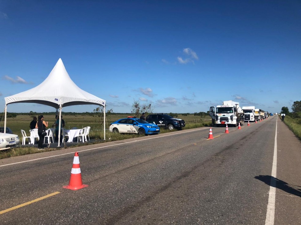 'Operação Risco Zero', da Receita Federal, mira cargas com destino ao Porto do Açu, em São João da Barra — Foto: Yuri Ramos/g1