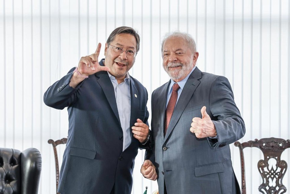 Lula e o presidente da Bolívia, Luis Arce, em reunião bilateral no Itamaraty em 2023. — Foto: Ricardo Stuckert/Divulgação