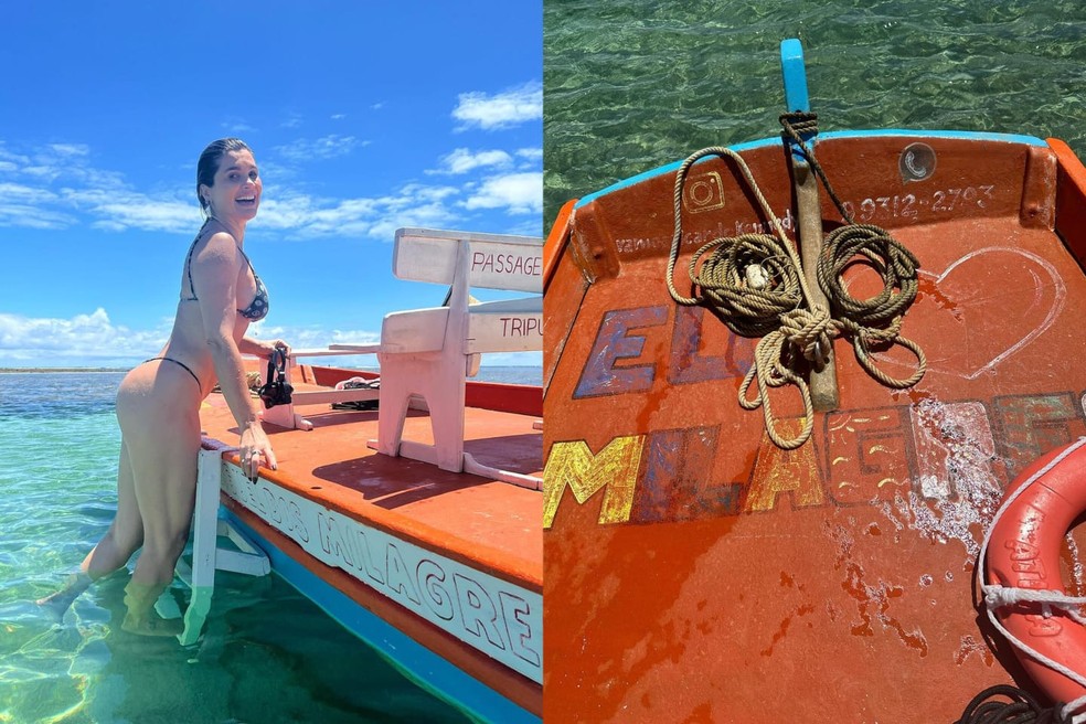 Flávia Alessandra aproveitou o réveillon em São Miguel dos Milagres, Alagoas, ao lado do marido, Otaviano Costa, e da família — Foto: Reprodução/redes sociais
