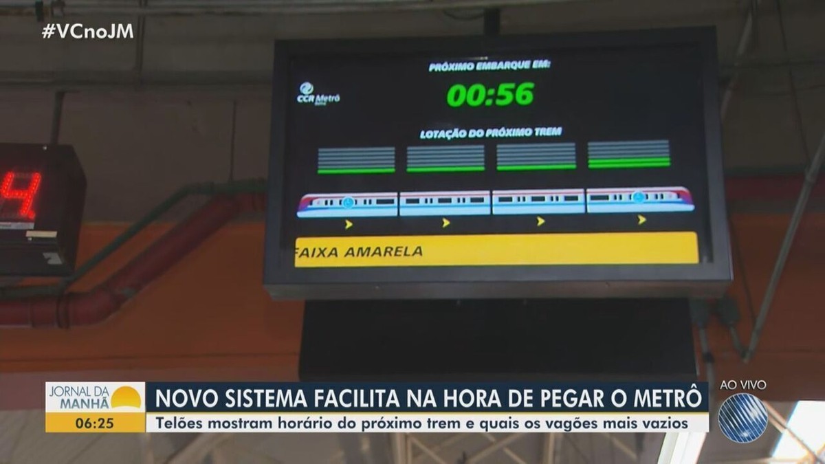 Metrô de Salvador instala telões com dados sobre ocupação e horários ...
