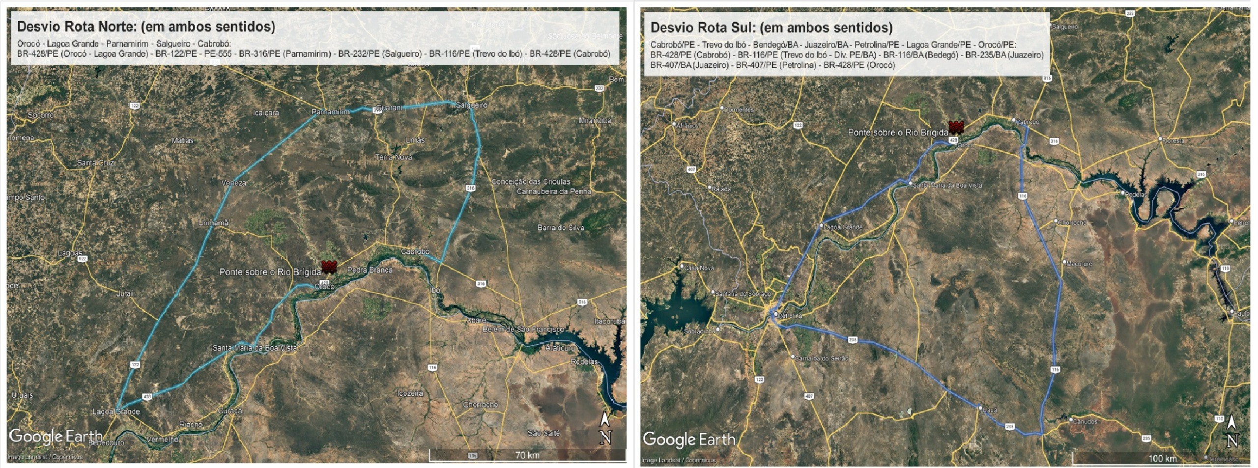 Ponte sobre o Rio Brígida na BR-428, em Orocó, será interditada a partir de segunda; veja desvios