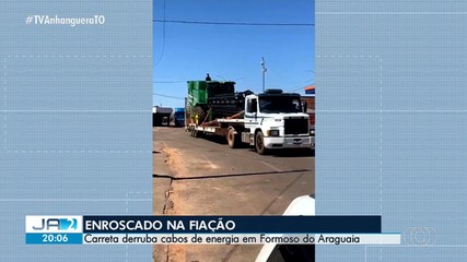 Carreta derruba cabos de energia em Formoso do Araguaia
