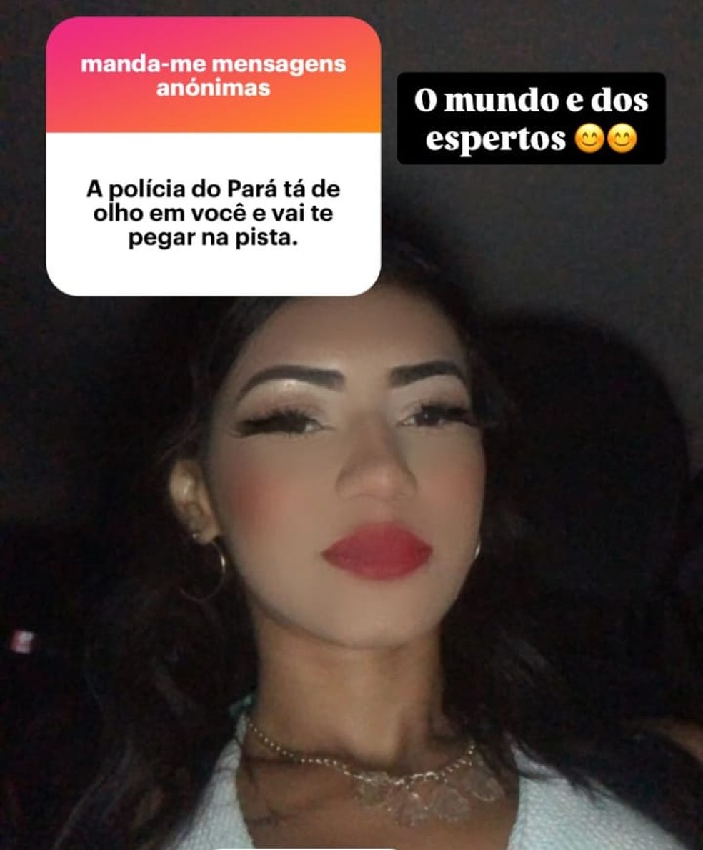 'O mundo é dos espertos', postou traficante antes de ser presa — Foto: Reprodução