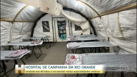 Marinha monta hospital de campanha em Rio Grande, no sul do Rio Grande do Sul - Programa: Jornal Hoje 