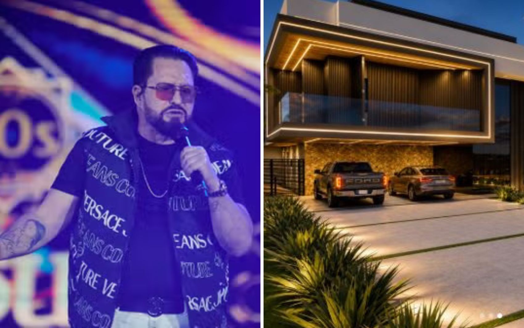 Marrone constrói mansão com estúdio de música, elevador e piscina com praia, em Goiânia
