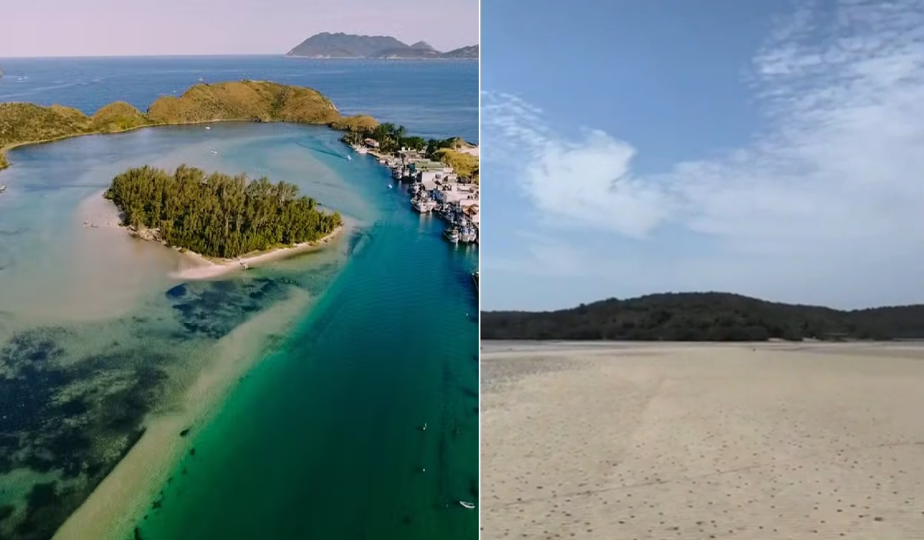 Ilha do Japonês seca: fenômeno muda paisagem paradisíaca e impressiona banhistas em Cabo Frio