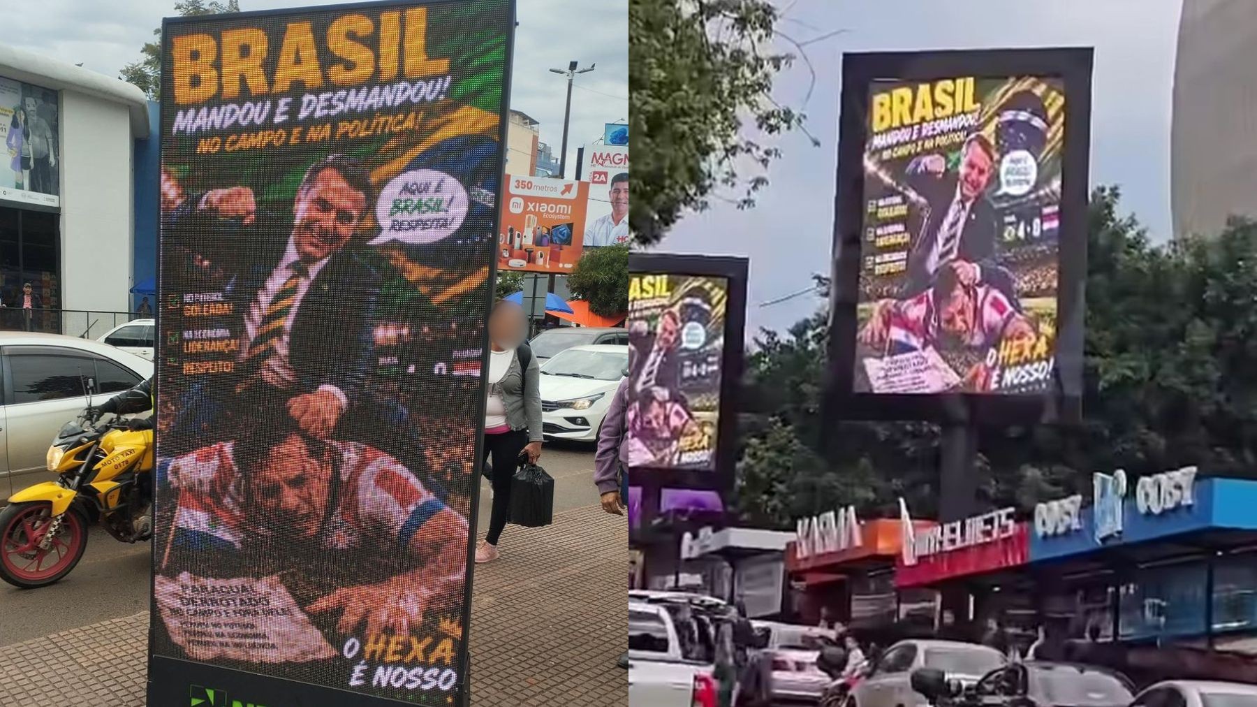 Vídeo: telões com montagem de Bolsonaro agredindo jogador paraguaio causam confusão generalizada na fronteira com o Brasil