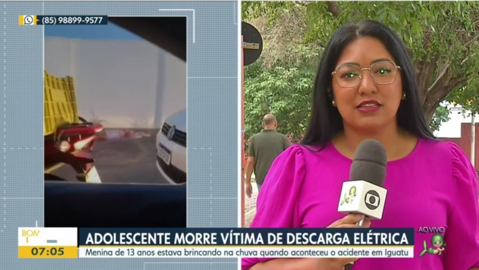Adolescente morre com choque em fiação enquanto tomava banho de chuva no Ceará — Foto: Reprodução