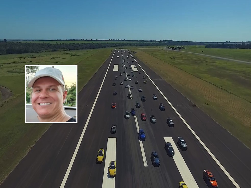 Evento no aeródromo da Embraer reuniu carros que alcançam altas velocidades — Foto: Divulgação