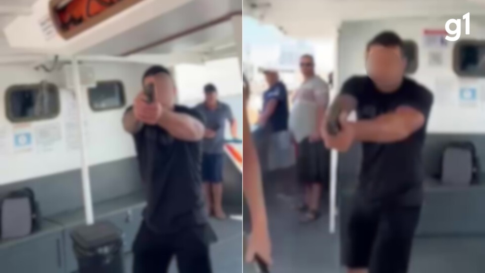 Policial militar atira em homem durante travessia na Lagoa dos Patos — Foto: Imagens cedidas