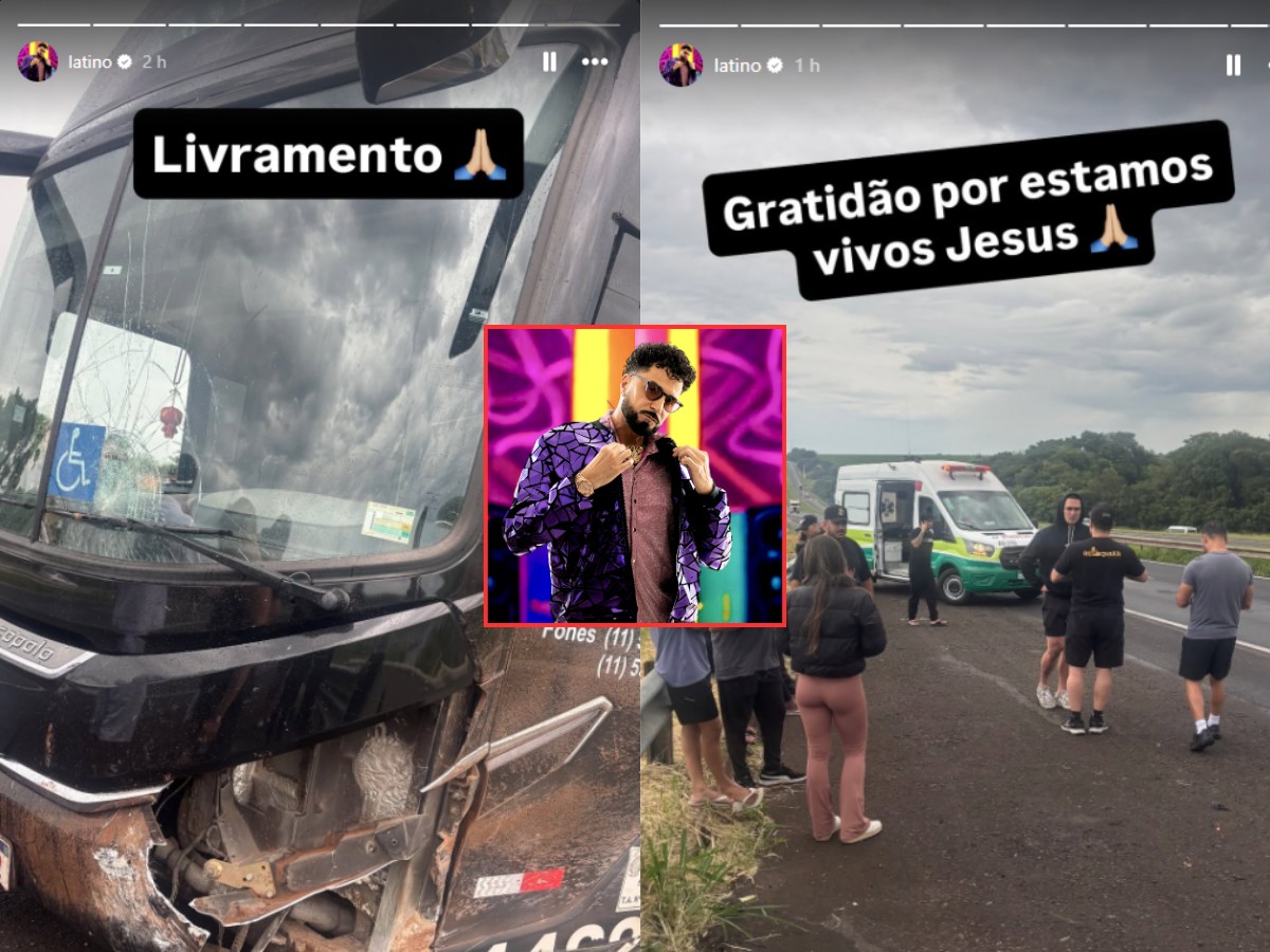 'Livramento', diz cantor Latino após acidente de ônibus em rodovia no interior de SP