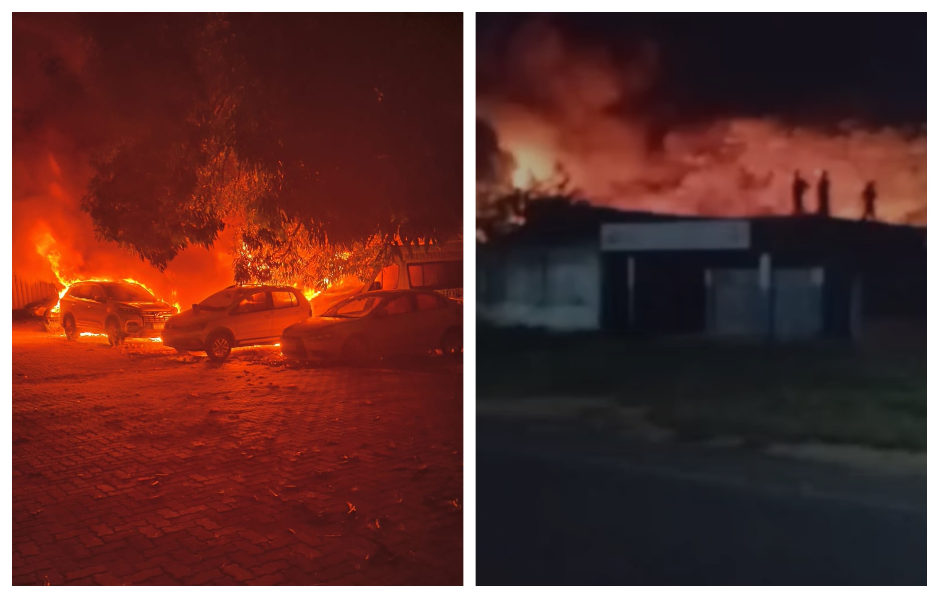 Incêndio atinge pátio de veículos em Maranguape e destrói 50 carros
