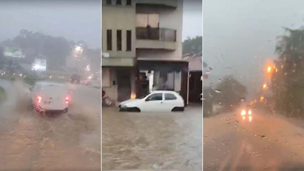 Situação em Blumenau, no Vale do Itajaí — Foto: Reprodução/Redes Sociais