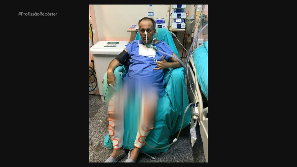 Farmacêutico conta como cigarro eletrônico o levou para UTI após 9 meses de uso — Foto: Reprodução/TV Globo
